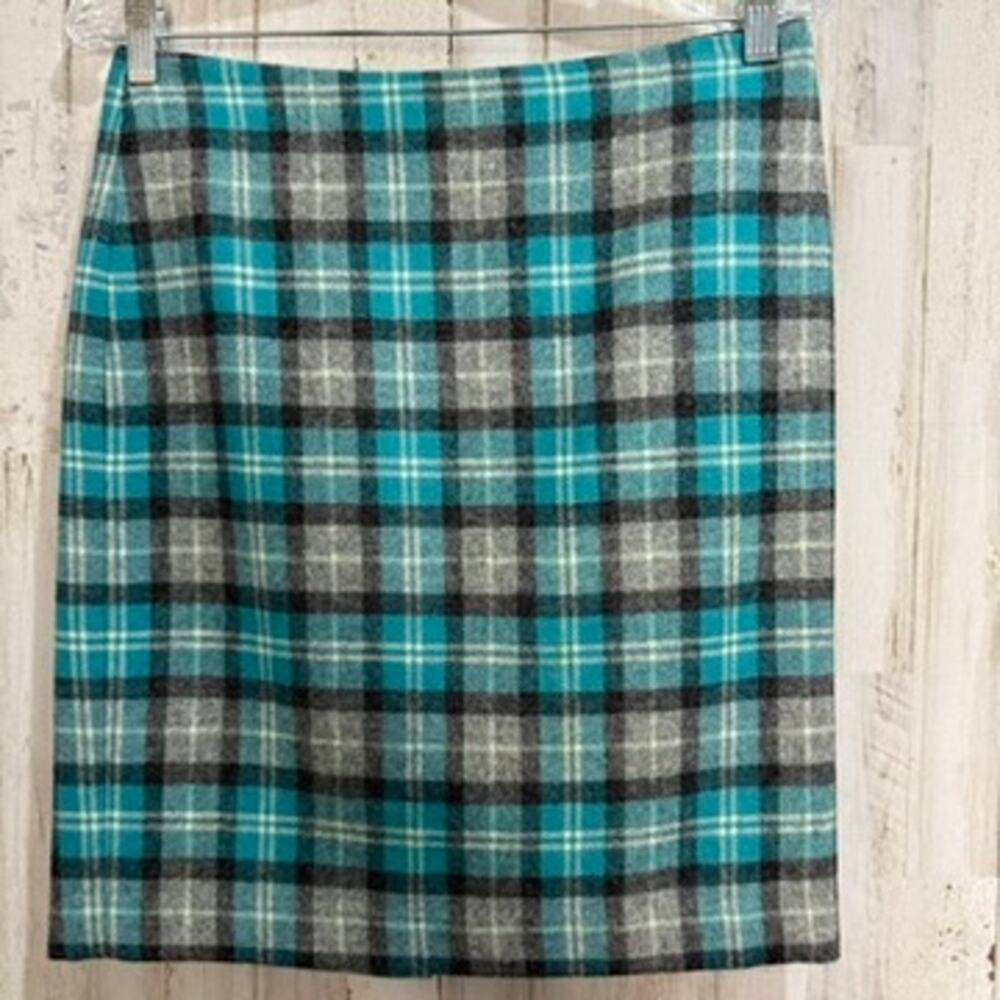 Talbots Women's‎ Plaid Wool Blend Knee Length Skirt Size 2